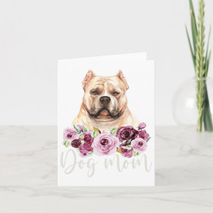 Bulldog Dog Mum Floral Bully Mama  Card