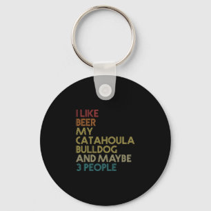 Bulldog Dog Owner Beer Lover Quote Vintage Retro  Key Ring