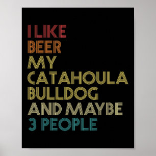 Bulldog Dog Owner Beer Lover Quote Vintage Retro Poster
