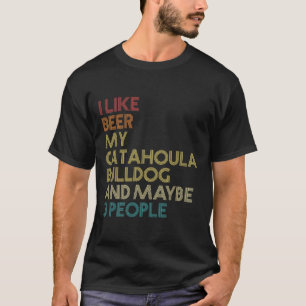 Bulldog Dog Owner Beer Lover Quote Vintage Retro T-Shirt