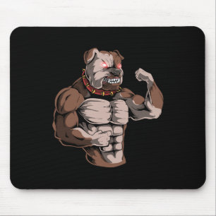Bulldog Dog Powerlifter Strongman Weightlifting Gy Mouse Pad