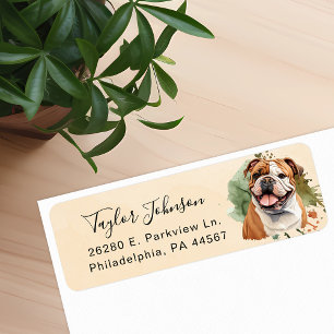Bulldog Dog Return Address Label
