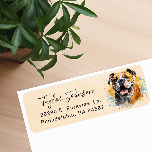 Bulldog Dog Return Address Label (Creator Uploaded)