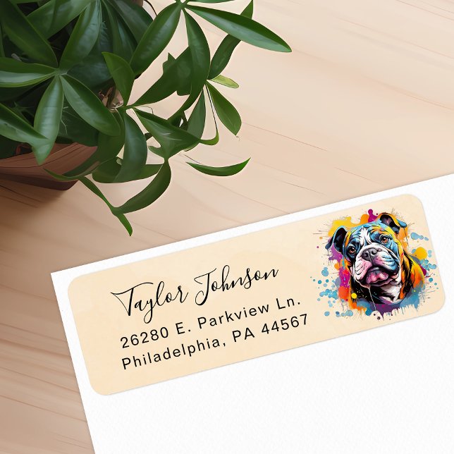 Bulldog Dog Return Address Label (Creator Uploaded)