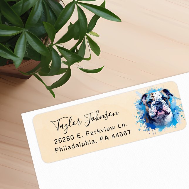 Bulldog Dog Return Address Label (Creator Uploaded)