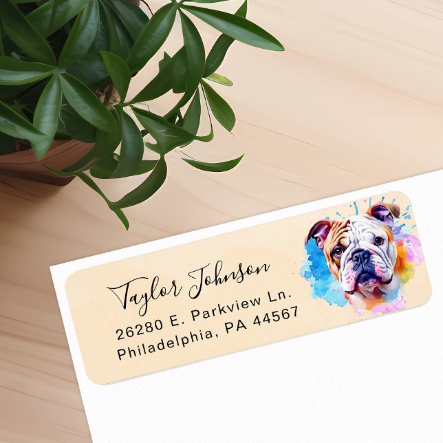 Bulldog Dog Return Address Label (Creator Uploaded)