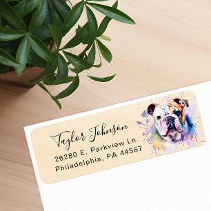 Bulldog Dog Return Address Label