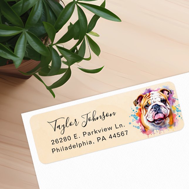 Bulldog Dog Return Address Label (Creator Uploaded)
