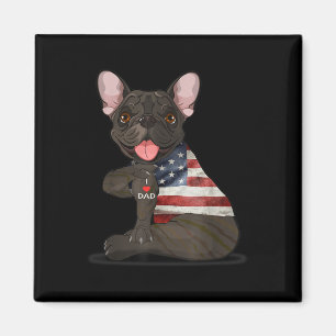 Bulldog Dog Tattoo I Love Dad Fathers Day Magnet