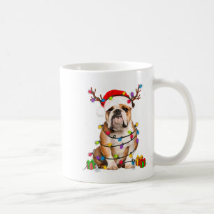 Bulldog Dog Tree Christmas Lights Xmas Pajama Coffee Mug