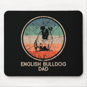 Bulldog Dog - Vintage English Bulldog Dad  Mouse Pad