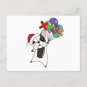 Bulldog Dogs Merry Christmas Winter Animals Postcard