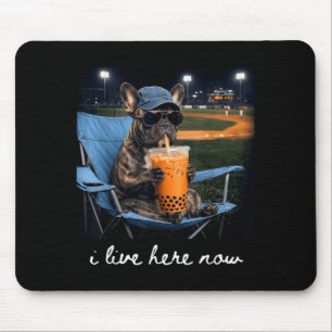 Bulldog Drink Iced Coffee Baseball Field Live Here Mouse Pad