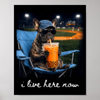 Bulldog drink iced coffee baseball field live here