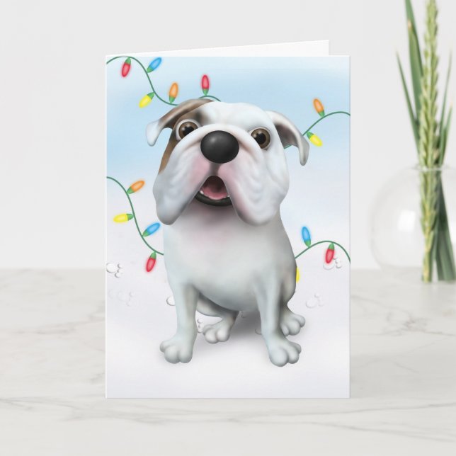 Bulldog (English) Christmas BULLD1 Holiday Card (Front)