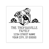 Bulldog Face Dog Name Return Address Embosser