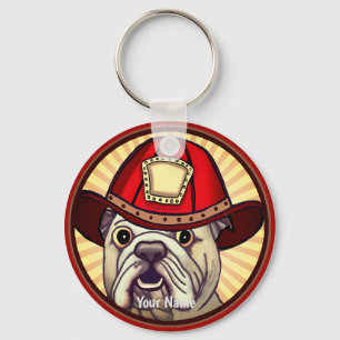 Bulldog Firefighter   Key Ring