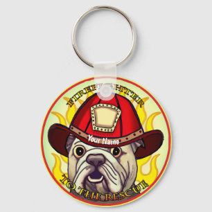 Bulldog Firefighter keychain
