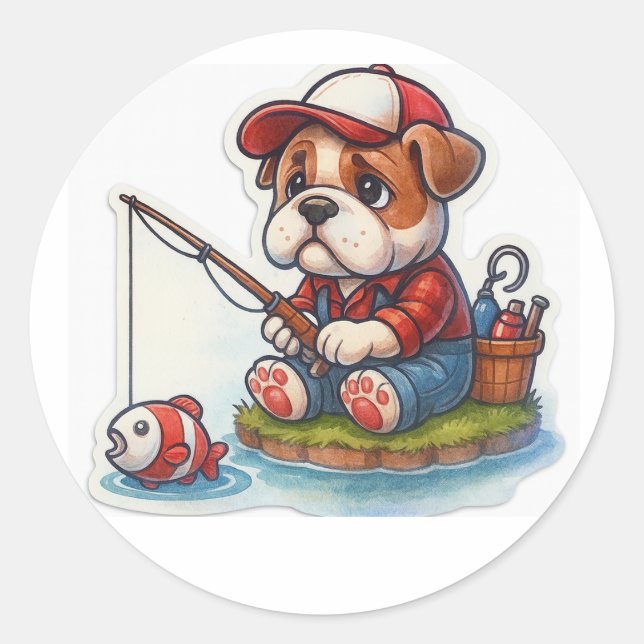 Bulldog Fishing Sticker (Front)