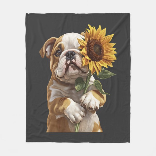 Bulldog  fleece blanket (Front)