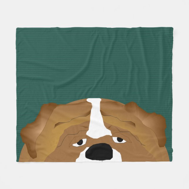 Bulldog Fleece Blanket (Front (Horizontal))