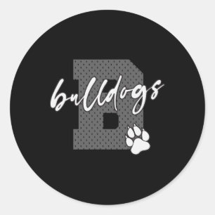 Bulldog Footll Sell Sketll Soccer Bulldogs  Classic Round Sticker