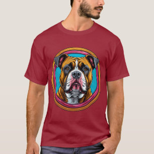 Bulldog Framed in a Circular Decorative Design T-Shirt