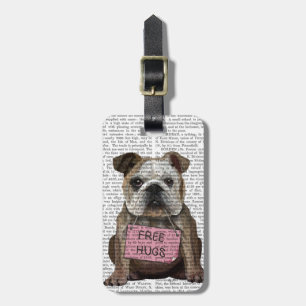 Bulldog Free Hugs Luggage Tag