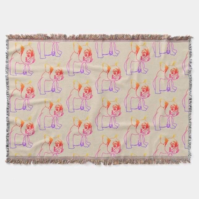Bulldog French Buldog Puppy Sweet Throw Blanket (Front)