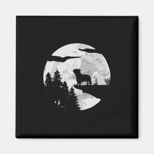 Bulldog Full Moon At Night - Dog Lover French Bull Magnet