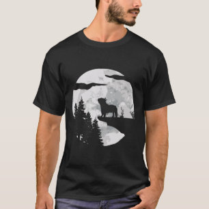 Bulldog Full Moon At Night - Dog Lover French Bull T-Shirt
