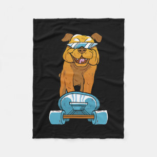 Bulldog Fun Skateboarding French Bulldog Puppy Gif Fleece Blanket