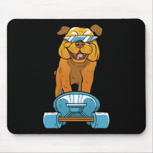 Bulldog Fun Skateboarding French Bulldog Puppy Gif Mouse Pad