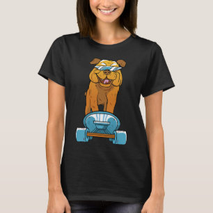 Bulldog Fun Skateboarding French Bulldog Puppy Gif T-Shirt
