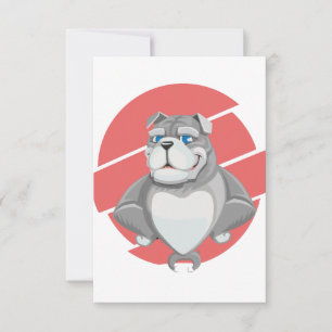 Bulldog Funny Cartoon Thank You Card