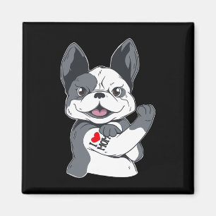 Bulldog Funny I Love Mum Tattoo Magnet