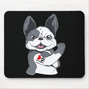 Bulldog Funny I Love Mum Tattoo  Mouse Pad