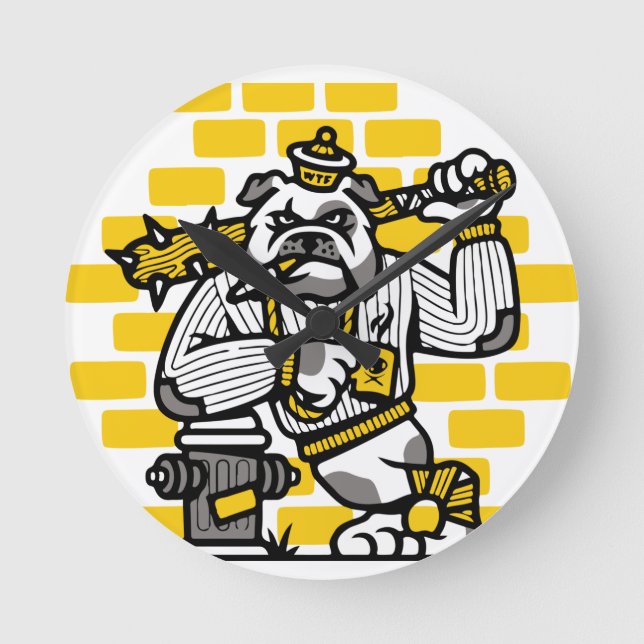 Bulldog Gang Round Clock (Front)