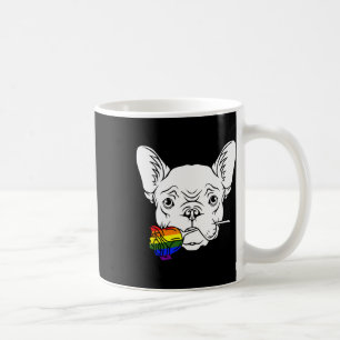 Bulldog Gay Pride Rose Lgbt-q Rainbow Frenchie Dog Coffee Mug
