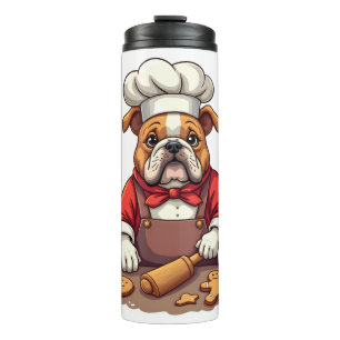 Bulldog Gingerbread Chef Thermal Tumbler