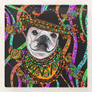 Bulldog glass coaster
