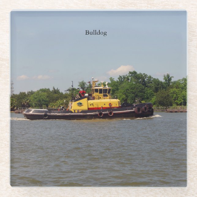 Bulldog glass coaster (Front)