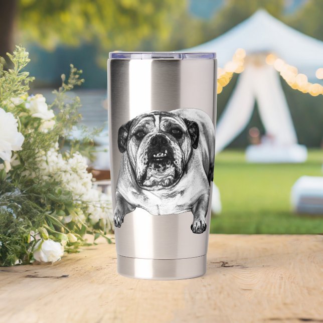 Bulldog glow in festive light insulated tumbler (Wedding (Rotated))