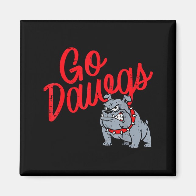 Bulldog Go Dawgs Girls Youth Teen Boys Kids Men Wo Magnet (Front)