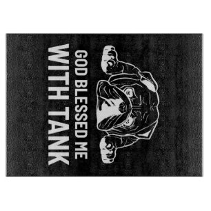 Bulldog God Blessed Me With Tank Cutting Board