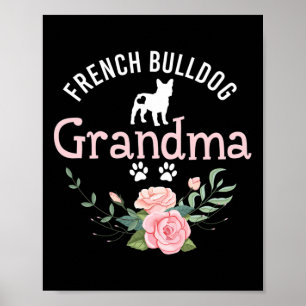 Bulldog Grandma Gifts Cute Dog Lover Christmas Poster