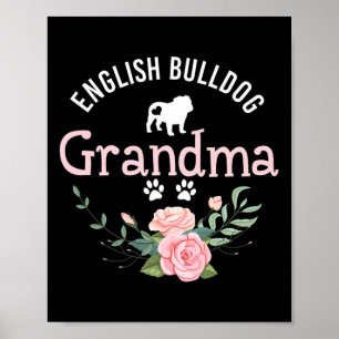 Bulldog Grandma Gifts Women Cute Dog Lover Christm Poster