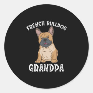 Bulldog Grandpa Classic Round Sticker