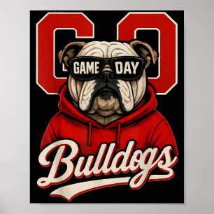 Bulldog Graphic Dawgs Men Women Kid Boy Girl  Poster
