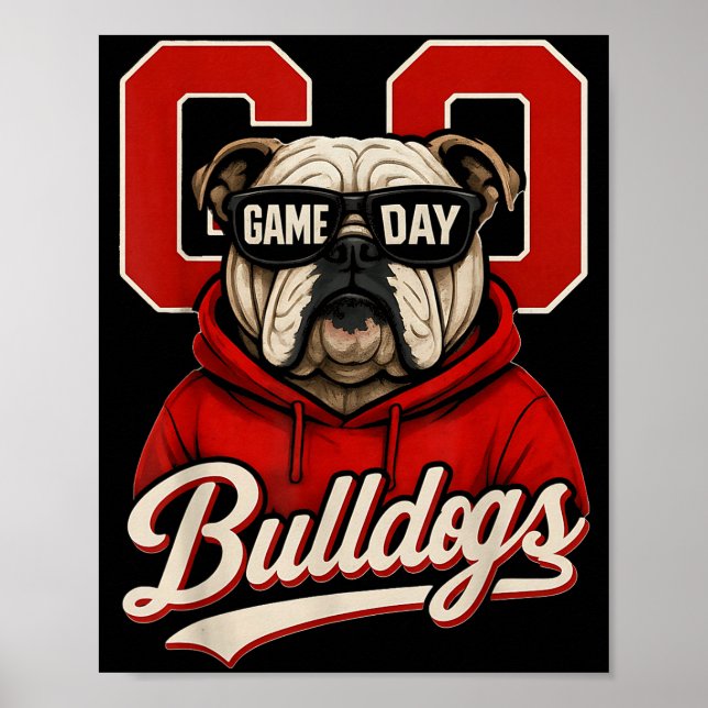 Bulldog Graphic Dawgs Men Women Kid Boy Girl  Poster (Front)